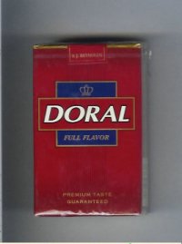 Doral Premium Taste Guaranteed Full Flavor cigarettes soft box Doral Premium Taste Guaranteed Full Flavor cigarettes soft box