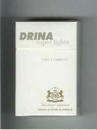 Drina Super Lights cigarettes hard box