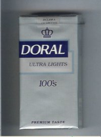 Doral Premium Taste Ultra Lights 100s cigarettes soft box Doral Premium Taste Ultra Lights 100s cigarettes soft box