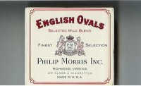 English Ovals Selected Mild Blend cigarettes wide flat hard box