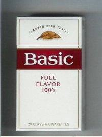 Basic 100s cigarettes Smooth Rich Taste Full Flavor hard box