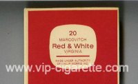 Red and White Marcovitch Virginia cigarettes red and white wide flat hard box