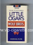 Wolf Bros Little Cigars Rum Flavored 100s Cigarettes white and blue soft box