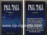 Pall Mall Lights Box 100s cigarettes hard box