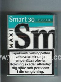 Smart 30 Green Maxi cigarettes Menthol Taste hard box