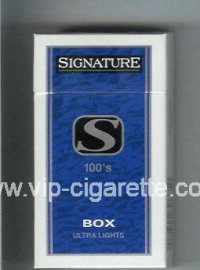 Signature S Ultra Lights 100s cigarettes hard box