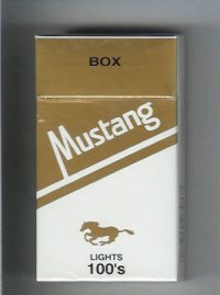 Mustang Lights 100s cigarettes hard box