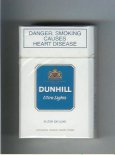 Dunhill Ultra Lights Filter De Luxe white and blue cigarettes hard box