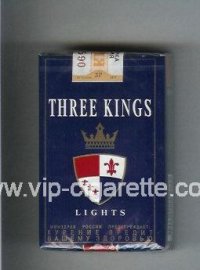 Three Kings Lights cigarettes blue soft box