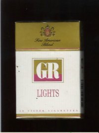 GR Fine American Tobaccos Lights white and gold cigarettes hard box