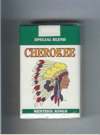 Cherokee Menthol kings cigarettes Special Blend