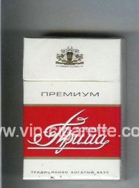 Prima Tobago Premium Traditsionno Bogatij Vkus white and red cigarettes hard box