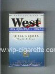 West 'R' Multifilter Ultra Lights American Blend cigarettes hard box West 'R' Multifilter Ultra Lights American Blend cigarettes hard box