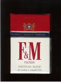 F&M F and M Filter American Blend cigarettes hard box