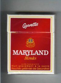 Maryland Blondes 25s red and white cigarettes hard box