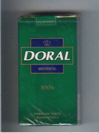 Doral Premium Taste Guaranteed Menthol 100s cigarettes soft box Doral Premium Taste Guaranteed Menthol 100s cigarettes soft box