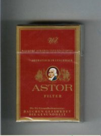 Astor Filter cigarettes Waldorf Astoria International