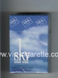 Sky King Size cigarettes light blue hard box