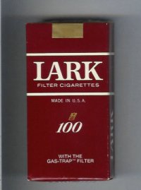 Lark Filter Cigarettes 100s With the Gas-Trap Filter red soft box