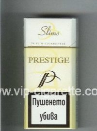 P Prestige Slims 100s yellow and white cigarettes hard box