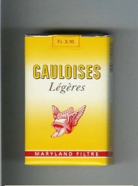 Gauloises Legeres Maryland Filtre yellow cigarettes soft box