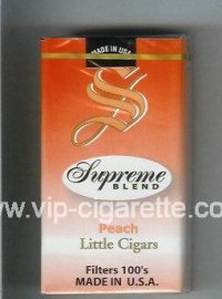 Supreme Blend Peach Little Cigars Filters 100s Cigarettes soft box