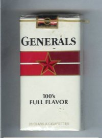 Generals 100s Full Flavor cigarettes soft box