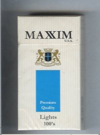 Maxim USA Premium Quality Lights 100s cigarettes hard box