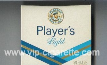 Player\'s Navy Cut Light cigarettes white and blue wide flat hard box
