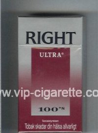 Right Ultra 100s cigarettes hard box