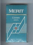 Merit Ultima blue 100s cigarettes hard box Merit Ultima blue 100s cigarettes hard box