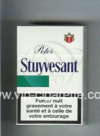 Peter Stuyvesant white and green cigarettes hard box