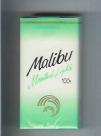 Malibu Menthol Lights 100s cigarettes soft box