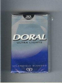 Doral Splendidly Blended Ultra Lights cigarettes soft box
