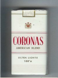 Coronas American Blend 100s Ultra Lights cigarettes