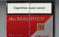 Du Maurier Extra Light 25s King Size cigarettes wide flat hard box