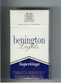 Benington Lights cigarettes superkings