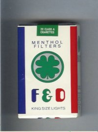 F&D F and D Menthol Filters King Size Lights cigarettes soft box