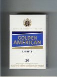 Golden American Lights white and blue cigarettes hard box Golden American Lights white and blue cigarettes hard box