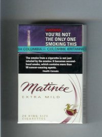 Matinee Extra Mild 20 King Size cigarettes hard box