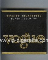 Vogue Black Gold Tip cigarettes wide flat hard box