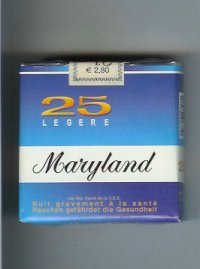 Maryland Legere 25 blue and white cigarettes soft box