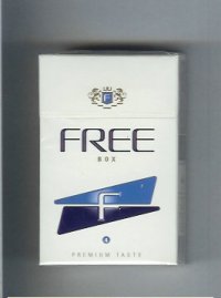 Free F '4' Premium Taste white and black and blue Cigarettes hard box Free F '4' Premium Taste white and black and blue Cigarettes hard box