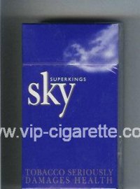 Sky 100s cigarettes blue hard box