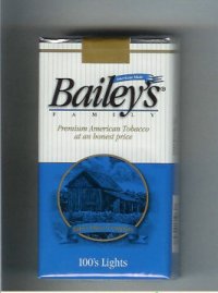 Bailey's Family 100s Lights cigarettes