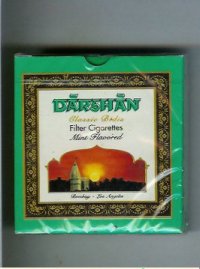 Darshan Classic Bidis Mint Flavored cigarettes wide flat hard box