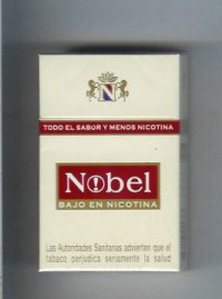 Nobel Bajo En Nicotina white and red cigarettes hard box