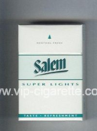 Salem Super Lights Menthol Fresh with line cigarettes hard box