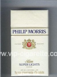 Philip Morris Super Lights Slim 100s cigarettes hard box