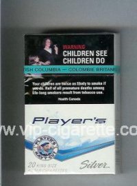 Player's Navy Cut Silver white and blue cigarettes hard box